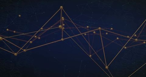 Futuristic 3D Network with Nodes and Connectivity Lines