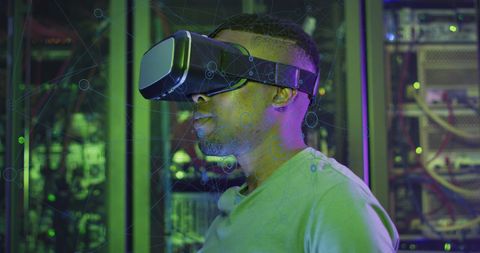 Virtual Reality Engineering African American IT Technician in Server Room - Download Free Stock Images Pikwizard.com