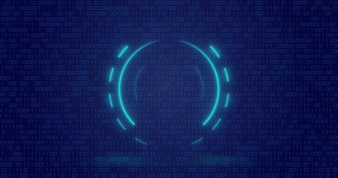 Neon Network Interface Amidst Binary Code Matrix - Download Free Stock Images Pikwizard.com