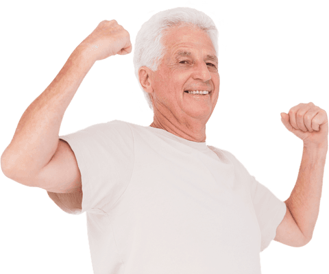 happy senior man flexing arms on transparent background - Download Free Stock Videos Pikwizard.com