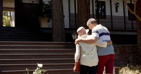 Senior Couple Approaching Home in Calm Outdoors - Download Free Stock Images Pikwizard.com