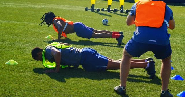 Soccer Players Performing Plank Exercise During Training Session - Download Free Stock Images Pikwizard.com