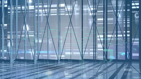 Futuristic 3D Neon Cityscape with Geometric Skyscrapers