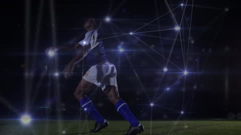 Soccer Player with Network Connections Overlay