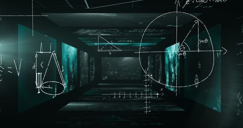 Abstract mathematical equations in digital space