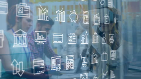 Business Professionals Using Virtual Reality in Digital Workspace