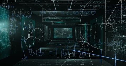Digital Data Processing with Encircling Mathematical Equations - Download Free Stock Images Pikwizard.com