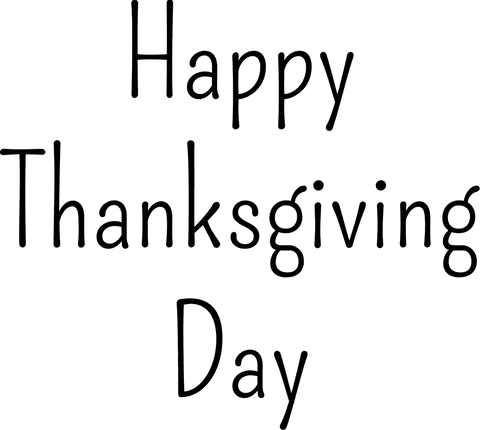 Transparent happy thanksgiving day text illustration