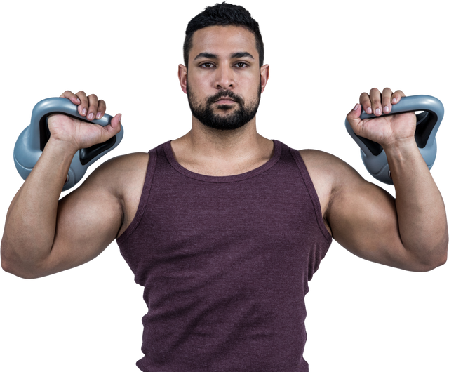 Muscular Man Lifting Kettlebells in Transparent Background - Download Free Stock Videos Pikwizard.com