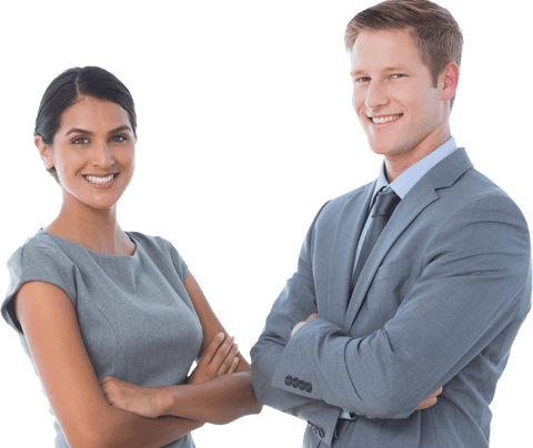 Smiling Diverse Business Team on Transparent Background