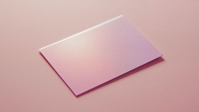 Minimalist pastel gradient card on matte pink surface