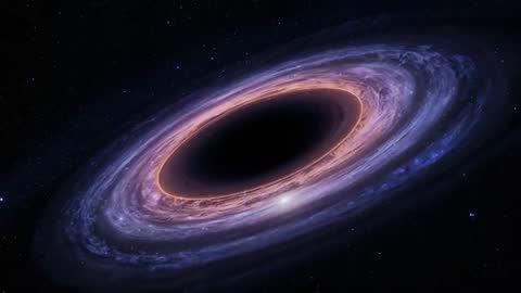 Glowing Accretion Disk Around a Supermassive Black Hole Animation