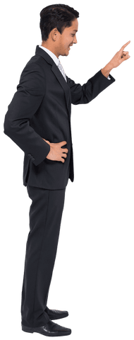 happy businessman pointing finger on transparent background - Download Free Stock Videos Pikwizard.com