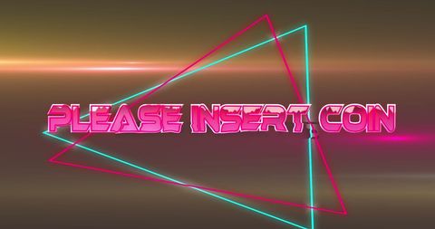 Retro Neon Please Insert Coin Arcade Sign - Download Free Stock Images Pikwizard.com