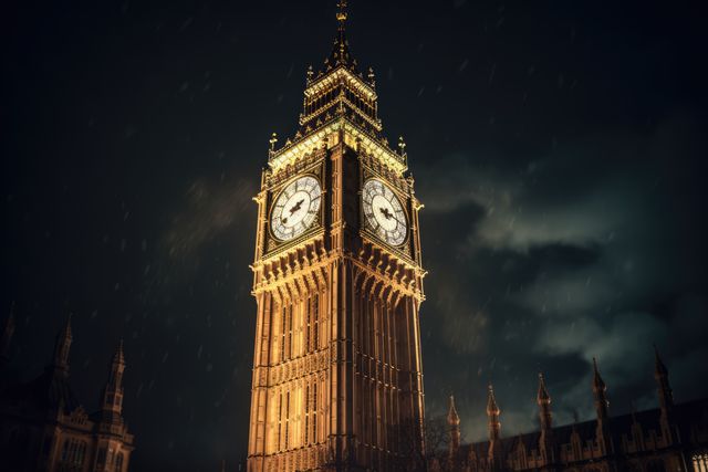 Big ben tower in london at night, created using generative ai technology - Download Free Stock Photos Pikwizard.com