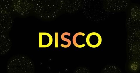 Vibrant disco text with retro shape theme