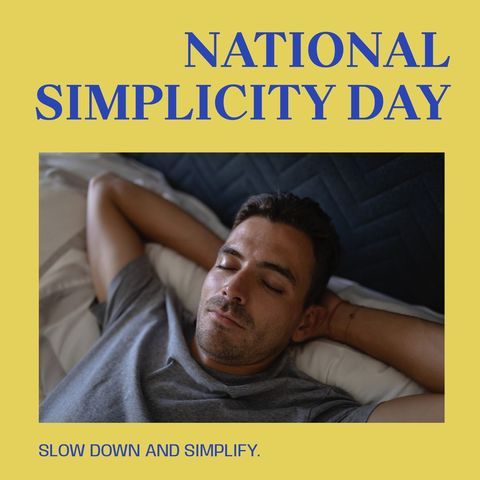 man relaxing on national simplicity day promoting mindfulness - Download Free Stock Templates Pikwizard.com