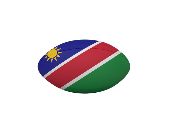 Rugby Ball With Namibian Flag Colors On Transparent Background - Download Free Stock Videos Pikwizard.com