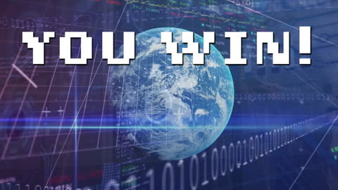 Digital Globe with Futuristic Data Elements and Bold Statement