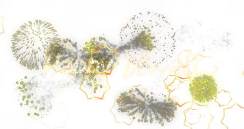 Festive Firework and Star Animation on White Background