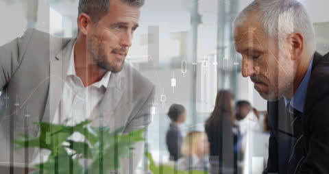 Business Professionals Discussing Financial Data Process