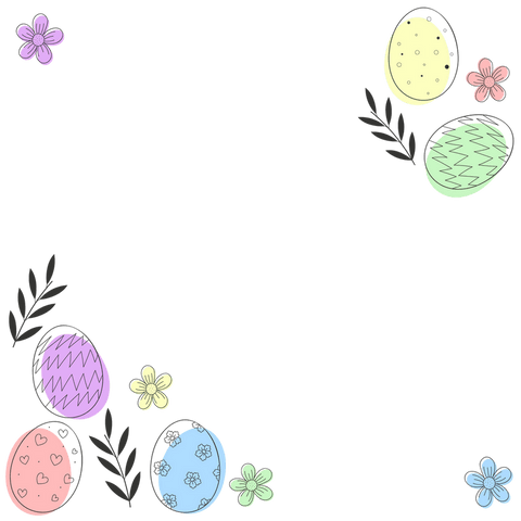 Easter Border With Pastel Eggs and Flowers on Transparent Background - Download Free Stock Videos Pikwizard.com