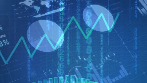 Digital Financial Data Animation and Global Business Interface