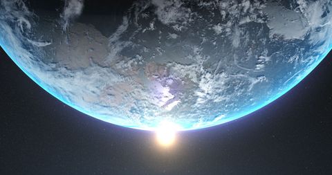 Stunning View of Earth and Sunlit Horizon from Space - Download Free Stock Images Pikwizard.com