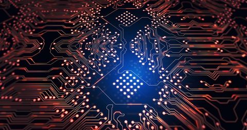 Intricate Circuit Board Traces over Luminous Blue Background - Download Free Stock Images Pikwizard.com