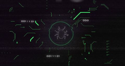 Digital Security Concept with Tech Bug and Circuitry - Download Free Stock Images Pikwizard.com