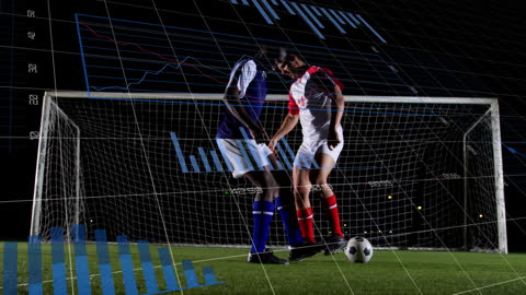 Soccer Players Analyzed: Data Overlay in Stadium Scene