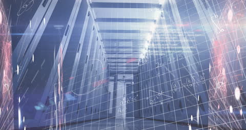 Futuristic Data Center with Digital Technology Concept