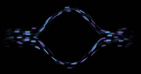 Abstract Digital Waveform with Glowing Lights