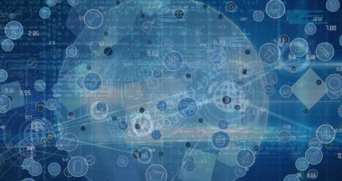 Global Network Connections and Data Interface Animation