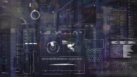 Digital Data Interface Displaying Cybersecurity Network Operations