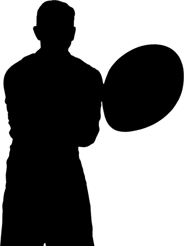 Transparent athlete holding rugby ball in studio shot