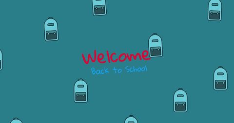 Welcome Back to School Banner with Backpack Icons