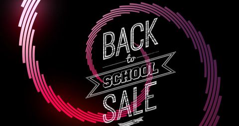 Creative Back to School Sale Design with Pink Spiral Graphics