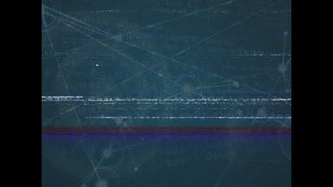 Glitchy Digital Interface Screen with Data Network
