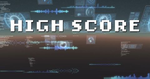 High Score on Digital Interface with Data Panels - Download Free Stock Images Pikwizard.com