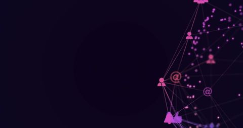 Digital Network with Icons Over Black Background - Download Free Stock Images Pikwizard.com
