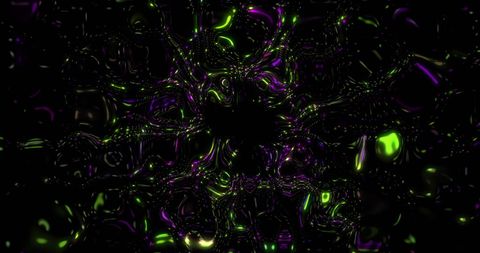 Abstract green and purple neon light patterns