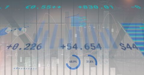 global financial data visual display in office setting - Download Free Stock Images Pikwizard.com