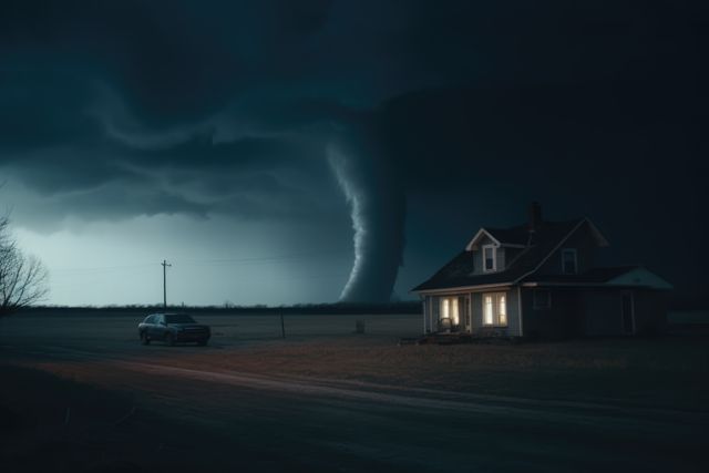 Huge tornado swirling over field, created using generative ai technology - Download Free Stock Photos Pikwizard.com