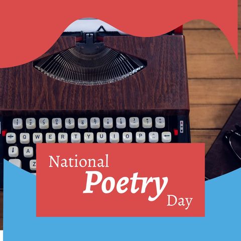 vintage typewriter celebrating national poetry day - Download Free Stock Templates Pikwizard.com