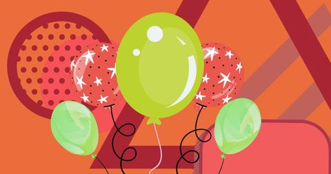 Vibrant Balloons Floating on Festive Red Backdrop - Download Free Stock Images Pikwizard.com