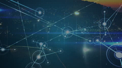 Futuristic Global Networking in Cityscape Visual