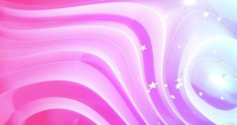 Glossy pastel ribbon waves with star sparkles dreamy pink purple gradient