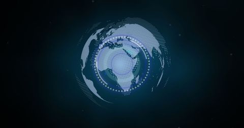 Digital Globe with Data Processing Overlay Symbols - Download Free Stock Images Pikwizard.com