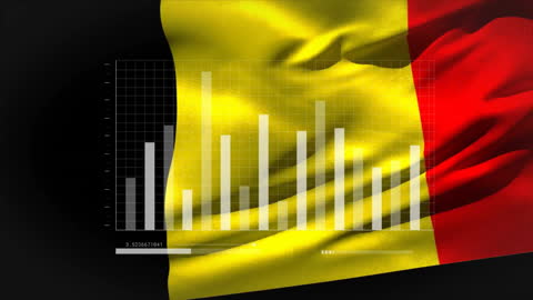 Analytics and Trends Over Belgium Flag Background